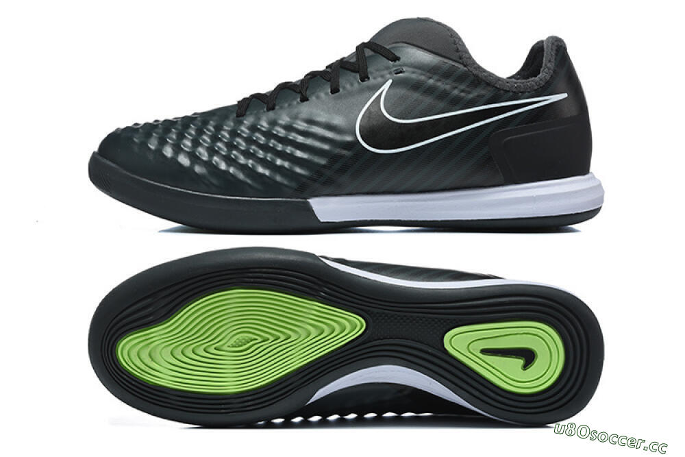 Men's Nike MagistaX Finale 2 IC Indoor & Futsal Low-Tops Football Shoes - Black/Vibrant Green/White 1