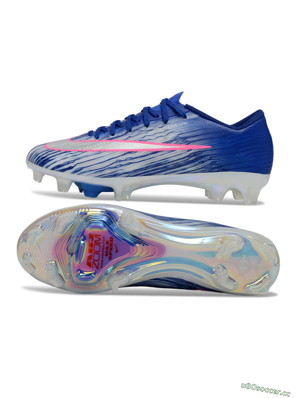 Men's Nike Air Zoom Mercurial Superfly 11 FG Firm Ground Low-Tops Football Boots - Blue/Electric Blue/Neon Pink 1