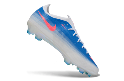 Men's Nike Air Zoom Mercurial Vapor 17 Elite FG Firm Ground Low-Tops Football Boots - Blue/Neon Pink/White