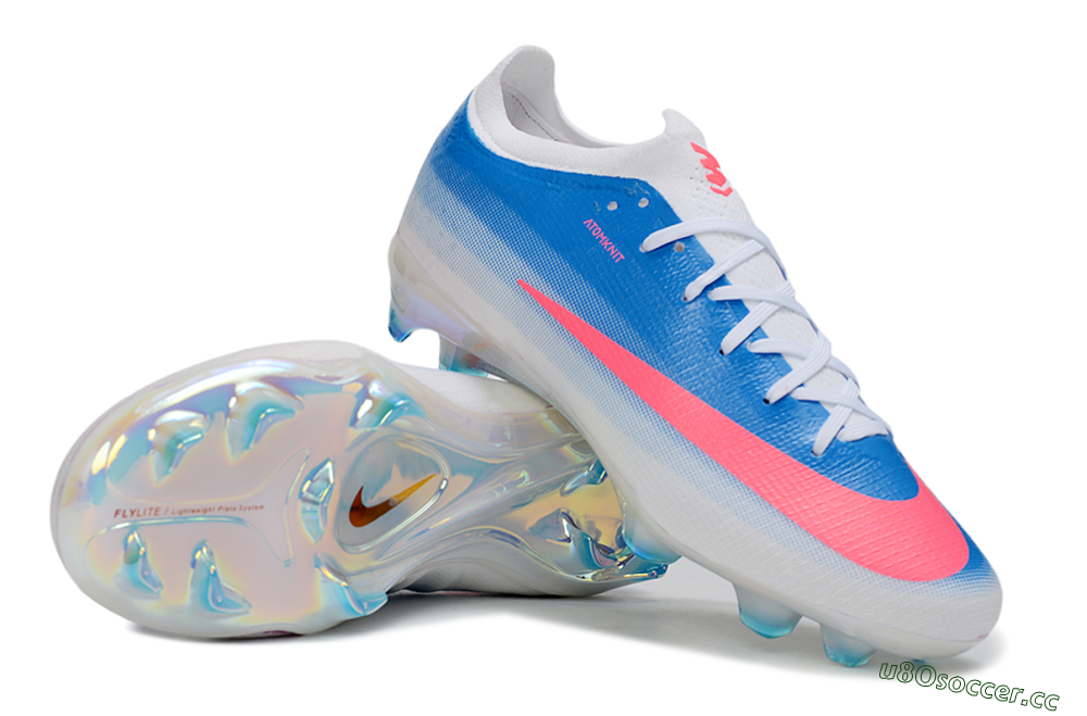 Men's Nike Air Zoom Mercurial Vapor 17 Elite FG Firm Ground Low-Tops Football Boots - Blue/Neon Pink/White 1