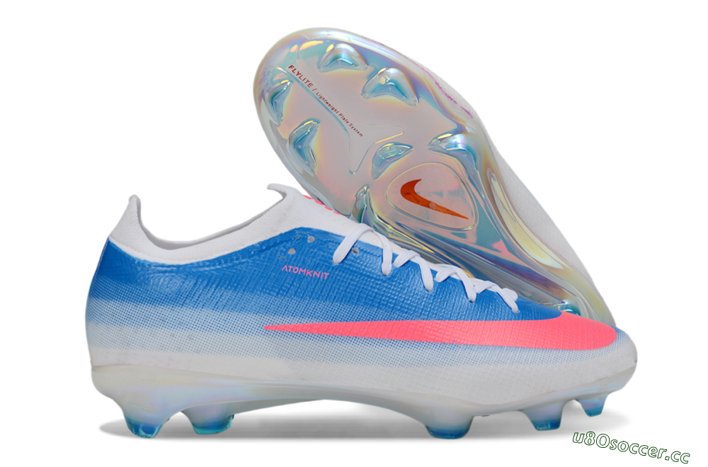 Men's Nike Air Zoom Mercurial Vapor 17 Elite FG Firm Ground Low-Tops Football Boots - Blue/Neon Pink/White 2