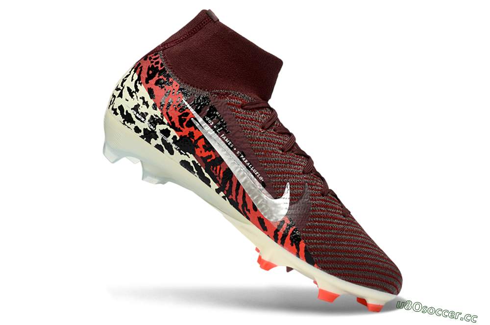 Men's Nike Air Zoom Mercurial Superfly 10 Elite FG Firm Ground High-Tops Football Boots - Maroon/Scarlet Blaze/Crimson Spice 5