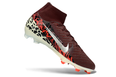 Men's Nike Air Zoom Mercurial Superfly 10 Elite FG Firm Ground High-Tops Football Boots - Maroon/Scarlet Blaze/Crimson Spice