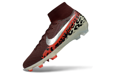 Men's Nike Air Zoom Mercurial Superfly 10 Elite FG Firm Ground High-Tops Football Boots - Maroon/Scarlet Blaze/Crimson Spice