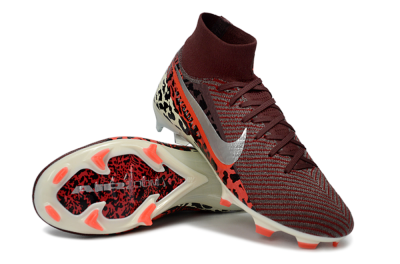 Men's Nike Air Zoom Mercurial Superfly 10 Elite FG Firm Ground High-Tops Football Boots - Maroon/Scarlet Blaze/Crimson Spice