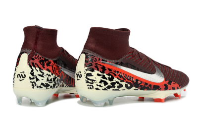 Men's Nike Air Zoom Mercurial Superfly 10 Elite FG Firm Ground High-Tops Football Boots - Maroon/Scarlet Blaze/Crimson Spice