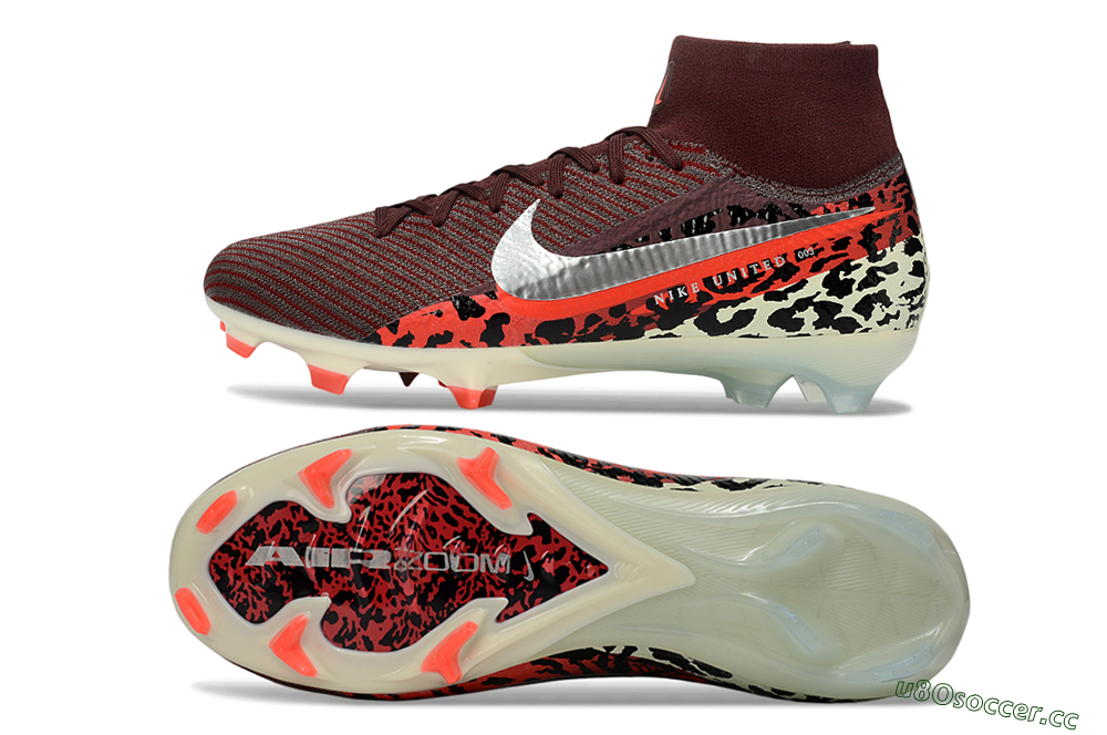 Men's Nike Air Zoom Mercurial Superfly 10 Elite FG Firm Ground High-Tops Football Boots - Maroon/Scarlet Blaze/Crimson Spice 1