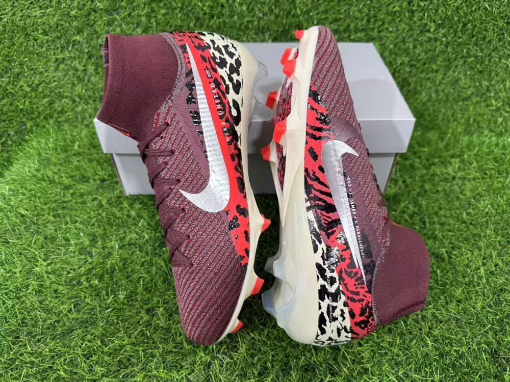 Men's Nike Air Zoom Mercurial Superfly 10 Elite FG Firm Ground High-Tops Football Boots - Maroon/Scarlet Blaze/Crimson Spice