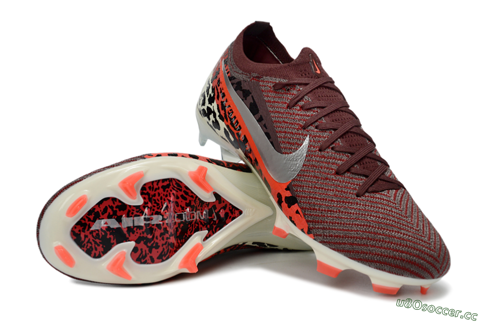 Men's Nike Air Zoom Mercurial Vapor 16 Elite FG Firm Ground Low-Tops Football Boots - Maroon/Fiery Red/Muted Ivory 4
