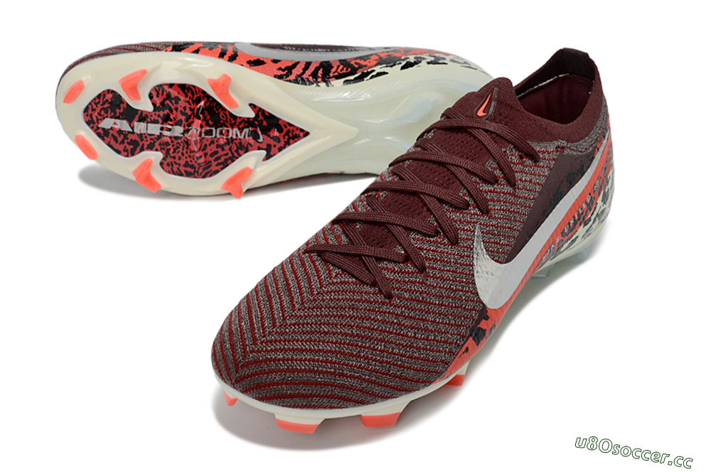 Men's Nike Air Zoom Mercurial Vapor 16 Elite FG Firm Ground Low-Tops Football Boots - Maroon/Fiery Red/Muted Ivory 3