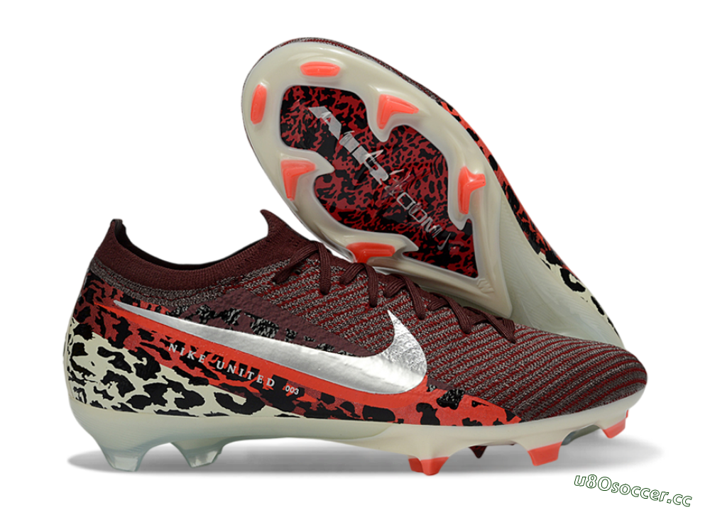 Men's Nike Air Zoom Mercurial Vapor 16 Elite FG Firm Ground Low-Tops Football Boots - Maroon/Fiery Red/Muted Ivory 2