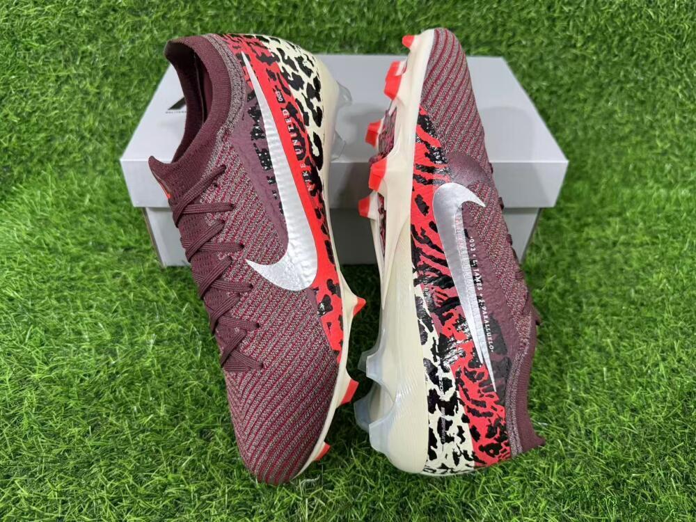 Men's Nike Air Zoom Mercurial Vapor 16 Elite FG Firm Ground Low-Tops Football Boots - Maroon/Fiery Red/Muted Ivory
