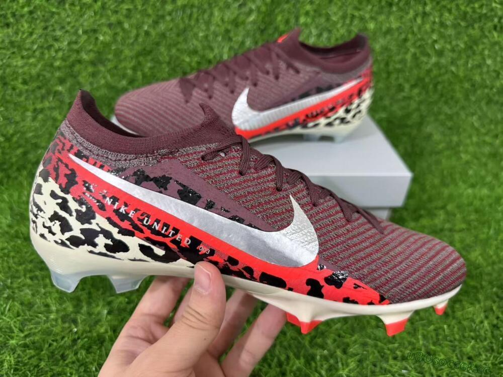 Men's Nike Air Zoom Mercurial Vapor 16 Elite FG Firm Ground Low-Tops Football Boots - Maroon/Fiery Red/Muted Ivory