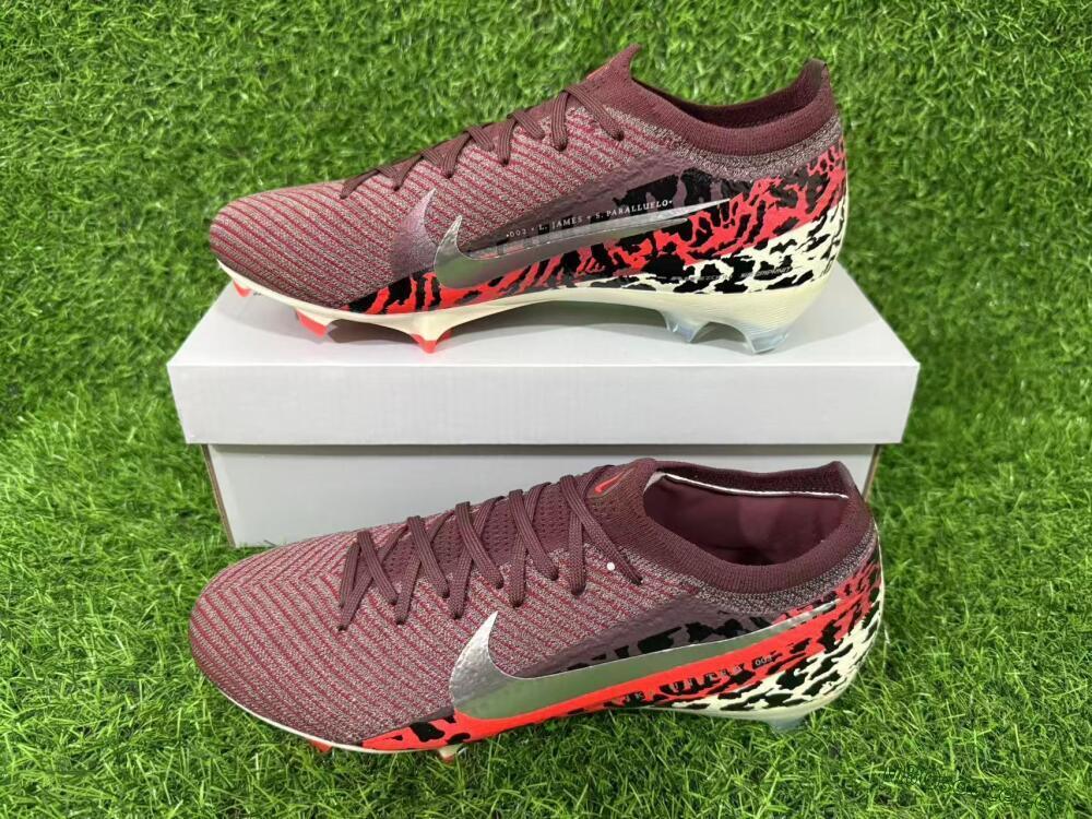 Men's Nike Air Zoom Mercurial Vapor 16 Elite FG Firm Ground Low-Tops Football Boots - Maroon/Fiery Red/Muted Ivory