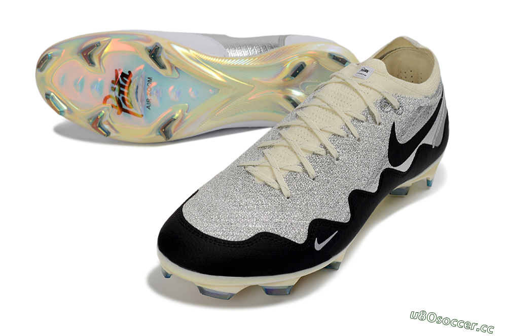 Men's Nike Air Zoom Mercurial Vapor 16 Elite FG Firm Ground Low-Tops Football Boots - Black/Golden Grey/White 3