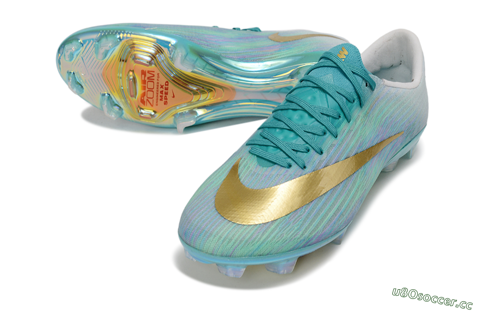 Men's Nike Air Zoom Mercurial Superfly 11 FG Firm Ground Low-Tops Football Boots - Aqua/Sea Green/Metallic Gold 3