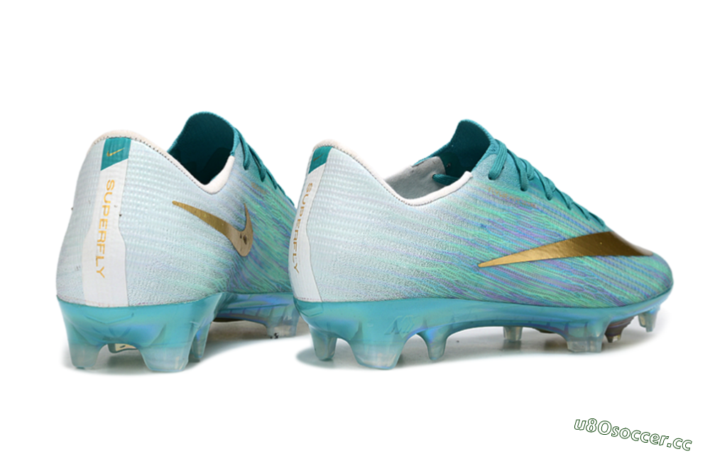 Men's Nike Air Zoom Mercurial Superfly 11 FG Firm Ground Low-Tops Football Boots - Aqua/Sea Green/Metallic Gold 6