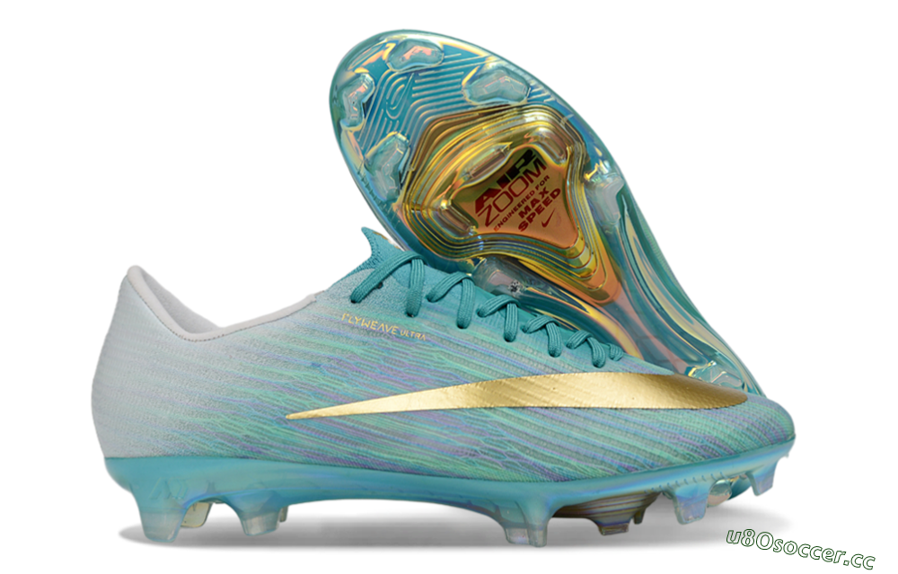 Men's Nike Air Zoom Mercurial Superfly 11 FG Firm Ground Low-Tops Football Boots - Aqua/Sea Green/Metallic Gold 2