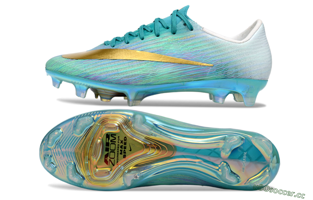 Men's Nike Air Zoom Mercurial Superfly 11 FG Firm Ground Low-Tops Football Boots - Aqua/Sea Green/Metallic Gold 1