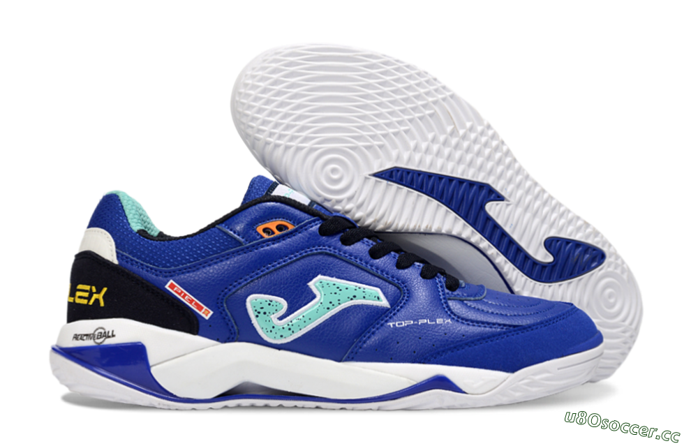Men's Joma Top Flex IC Indoor & Futsal Low-Tops Football Shoes - Blue/Aquatic Blue/White 2