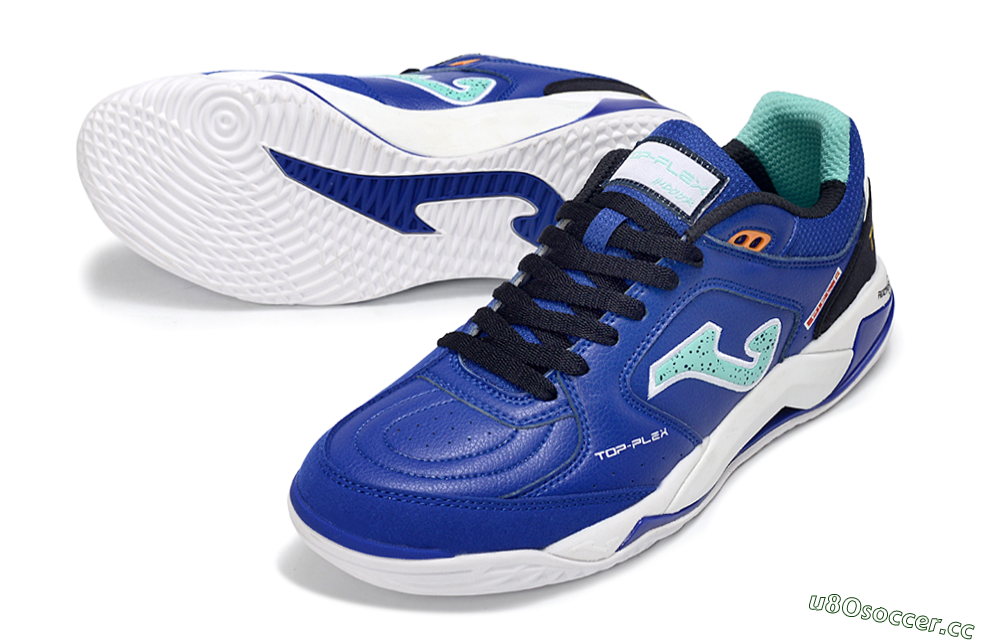 Men's Joma Top Flex IC Indoor & Futsal Low-Tops Football Shoes - Blue/Aquatic Blue/White 3