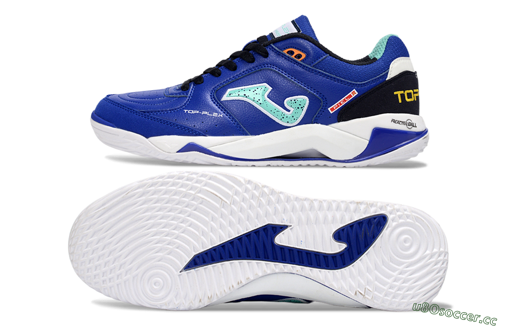 Men's Joma Top Flex IC Indoor & Futsal Low-Tops Football Shoes - Blue/Aquatic Blue/White 1