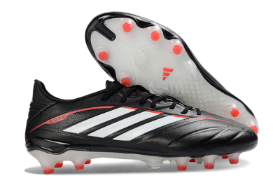 Men's Adidas Copa Pure 4 Elite FG Firm Ground Low-Tops Football Boots - Black/Crimson Red/White