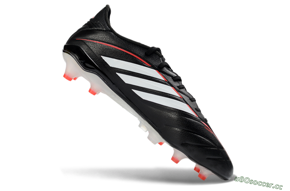 Men's Adidas Copa Pure 4 Elite FG Firm Ground Low-Tops Football Boots - Black/Crimson Red/White 4