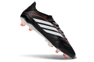 Men's Adidas Copa Pure 4 Elite FG Firm Ground Low-Tops Football Boots - Black/Crimson Red/White