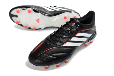 Men's Adidas Copa Pure 4 Elite FG Firm Ground Low-Tops Football Boots - Black/Crimson Red/White