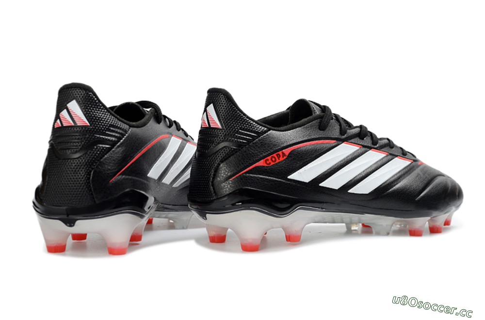 Men's Adidas Copa Pure 4 Elite FG Firm Ground Low-Tops Football Boots - Black/Crimson Red/White 6