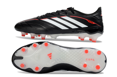 Men's Adidas Copa Pure 4 Elite FG Firm Ground Low-Tops Football Boots - Black/Crimson Red/White