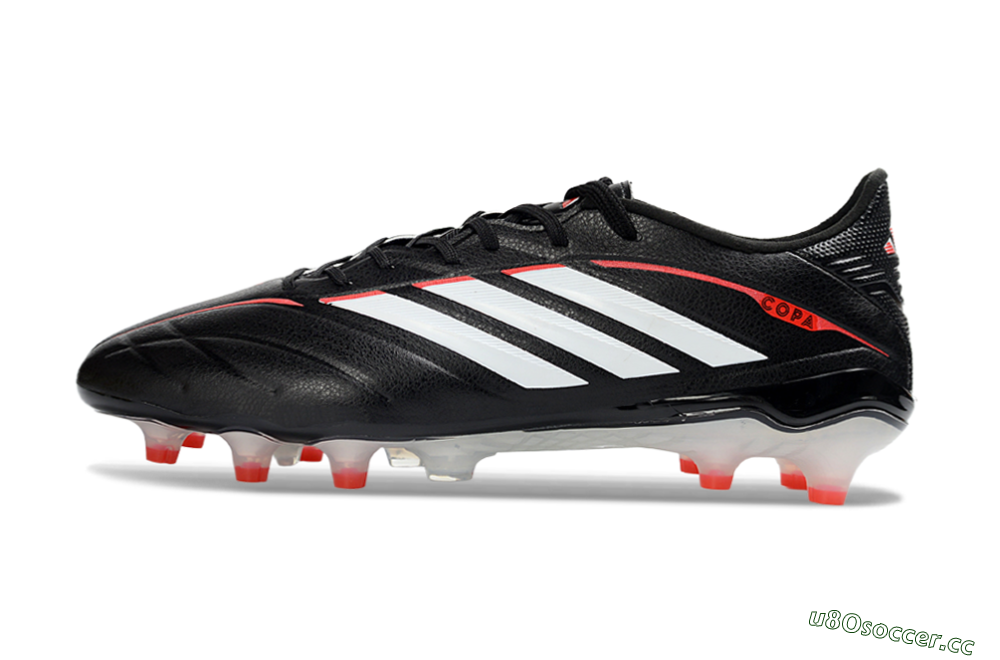 Men's Adidas Copa Pure 4 Elite FG Firm Ground Low-Tops Football Boots - Black/Crimson Red/White 0