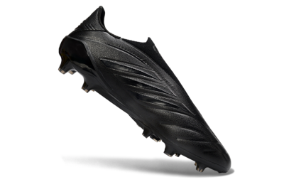 Men's Adidas Copa Pure 4 Elite Laceless FG Firm Ground Low-Tops Football Boots - Black/Midnight Black/Stealth Black