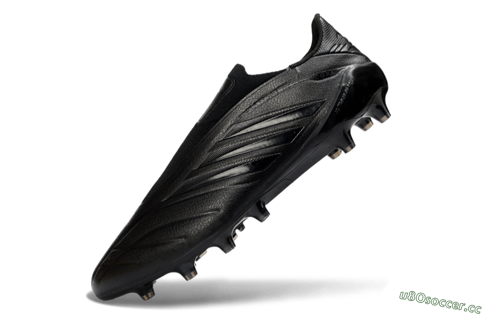 Men's Adidas Copa Pure 4 Elite Laceless FG Firm Ground Low-Tops Football Boots - Black/Midnight Black/Stealth Black 5