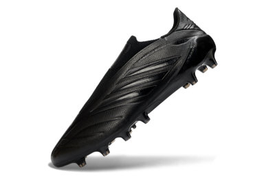 Men's Adidas Copa Pure 4 Elite Laceless FG Firm Ground Low-Tops Football Boots - Black/Midnight Black/Stealth Black