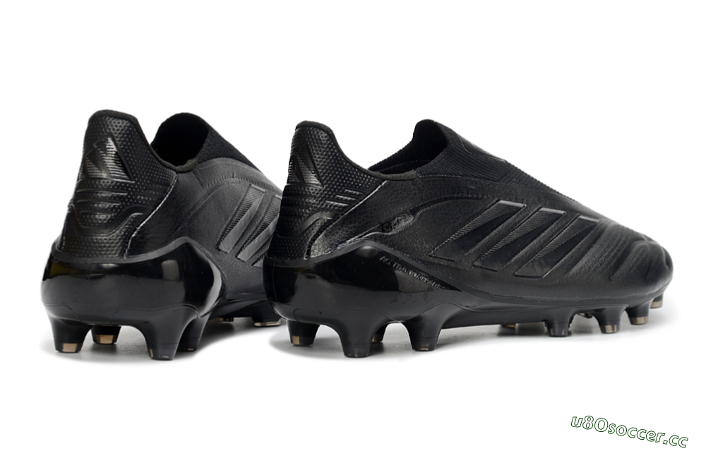 Men's Adidas Copa Pure 4 Elite Laceless FG Firm Ground Low-Tops Football Boots - Black/Midnight Black/Stealth Black 6