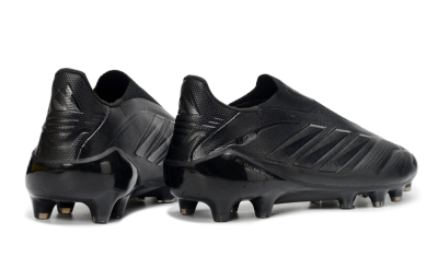 Men's Adidas Copa Pure 4 Elite Laceless FG Firm Ground Low-Tops Football Boots - Black/Midnight Black/Stealth Black