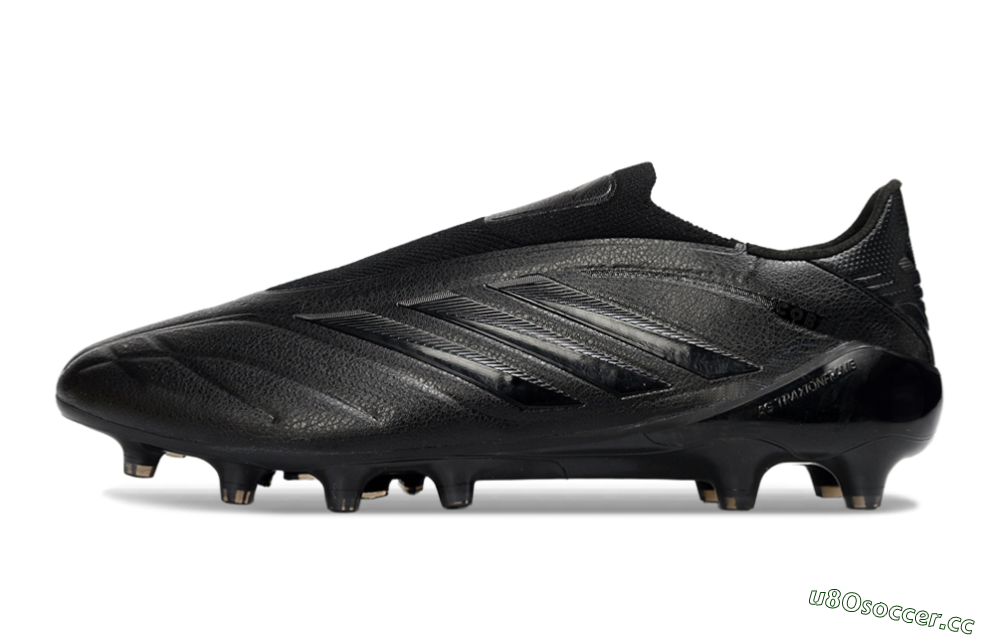Men's Adidas Copa Pure 4 Elite Laceless FG Firm Ground Low-Tops Football Boots - Black/Midnight Black/Stealth Black 0