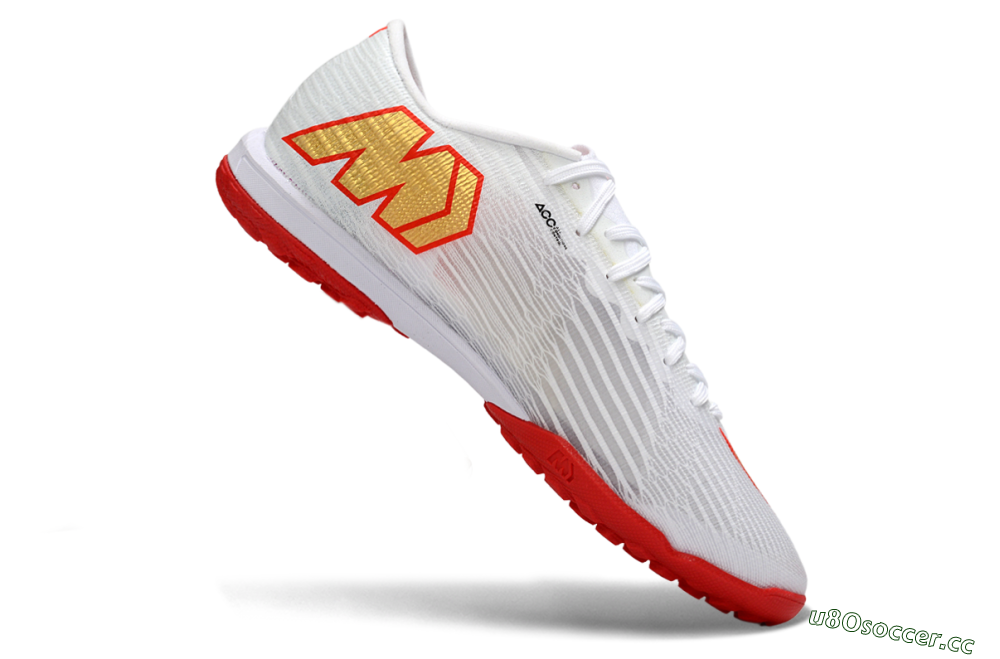Men's Nike Air Zoom Mercurial Superfly 11 TF Artificial Turf Low-Tops Football Shoes - White/Fiery Red/Metallic Gold 4