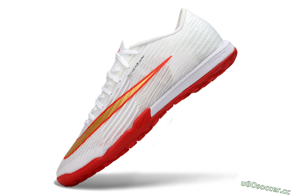 Men's Nike Air Zoom Mercurial Superfly 11 TF Artificial Turf Low-Tops Football Shoes - White/Fiery Red/Metallic Gold 5