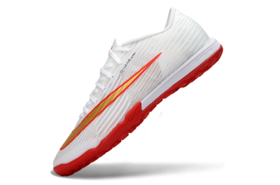 Men's Nike Air Zoom Mercurial Superfly 11 TF Artificial Turf Low-Tops Football Shoes - White/Fiery Red/Metallic Gold