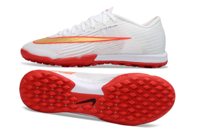 Men's Nike Air Zoom Mercurial Superfly 11 TF Artificial Turf Low-Tops Football Shoes - White/Fiery Red/Metallic Gold