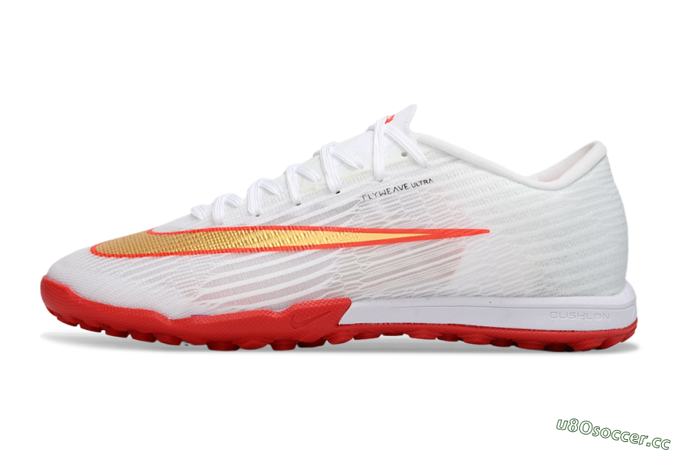 Men's Nike Air Zoom Mercurial Superfly 11 TF Artificial Turf Low-Tops Football Shoes - White/Fiery Red/Metallic Gold 0