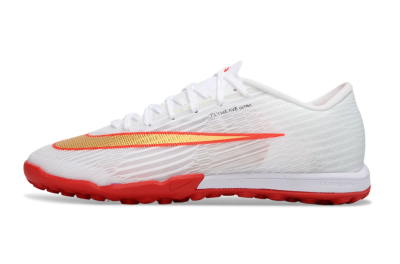 Men's Nike Air Zoom Mercurial Superfly 11 TF Artificial Turf Low-Tops Football Shoes - White/Fiery Red/Metallic Gold