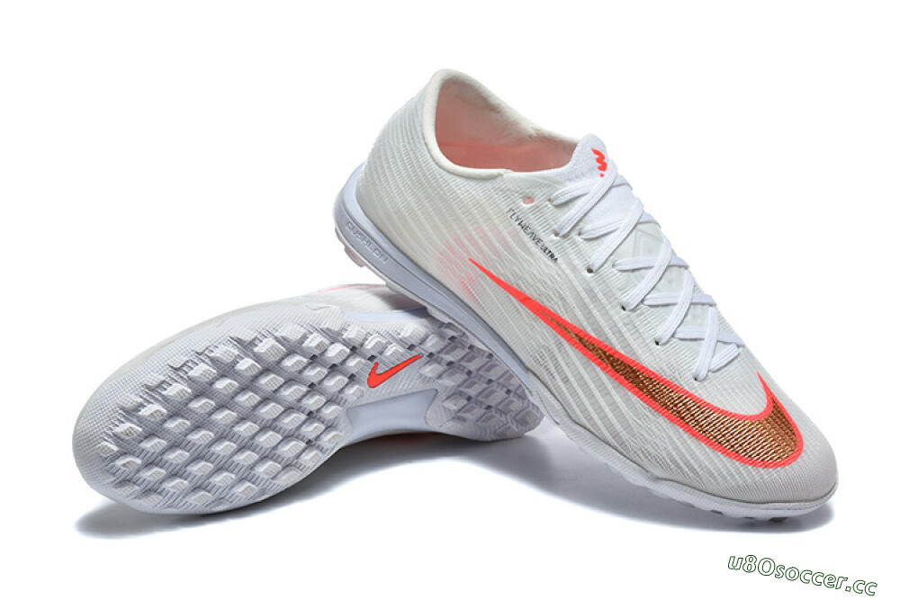 Men's Nike Air Zoom Mercurial Superfly 11 TF Artificial Turf Low-Tops Football Shoes - White/Crimson Blaze/Soft Silver 4