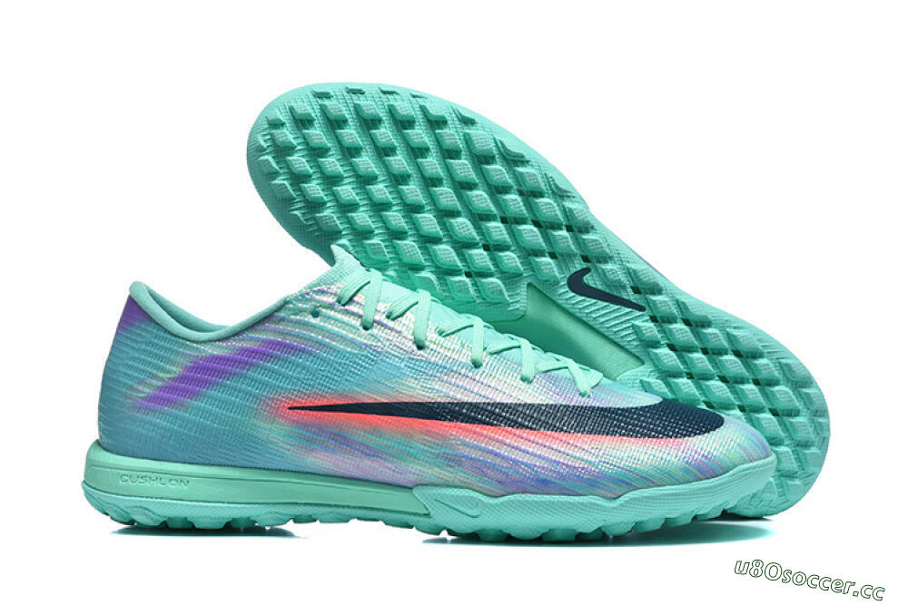 Men's Nike Air Zoom Mercurial Superfly 11 TF Artificial Turf Low-Tops Football Shoes - Aqua/Electric Blue/Coral Pink 2