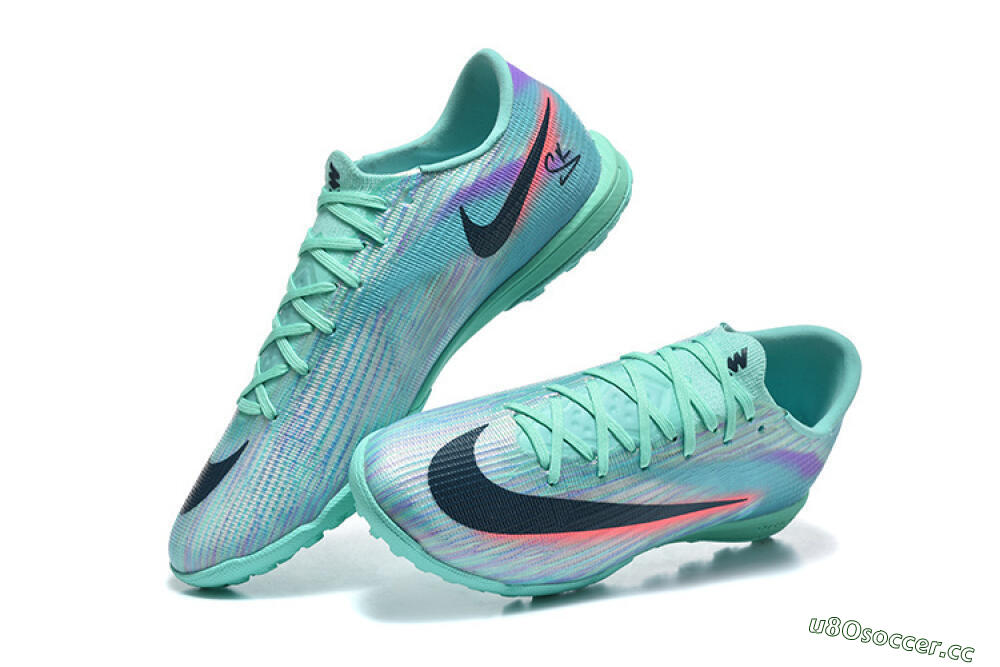 Men's Nike Air Zoom Mercurial Superfly 11 TF Artificial Turf Low-Tops Football Shoes - Aqua/Electric Blue/Coral Pink 6