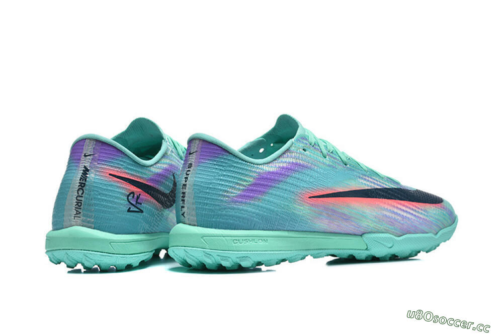 Men's Nike Air Zoom Mercurial Superfly 11 TF Artificial Turf Low-Tops Football Shoes - Aqua/Electric Blue/Coral Pink 9