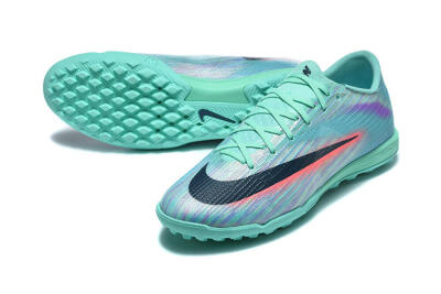 Men's Nike Air Zoom Mercurial Superfly 11 TF Artificial Turf Low-Tops Football Shoes - Aqua/Electric Blue/Coral Pink